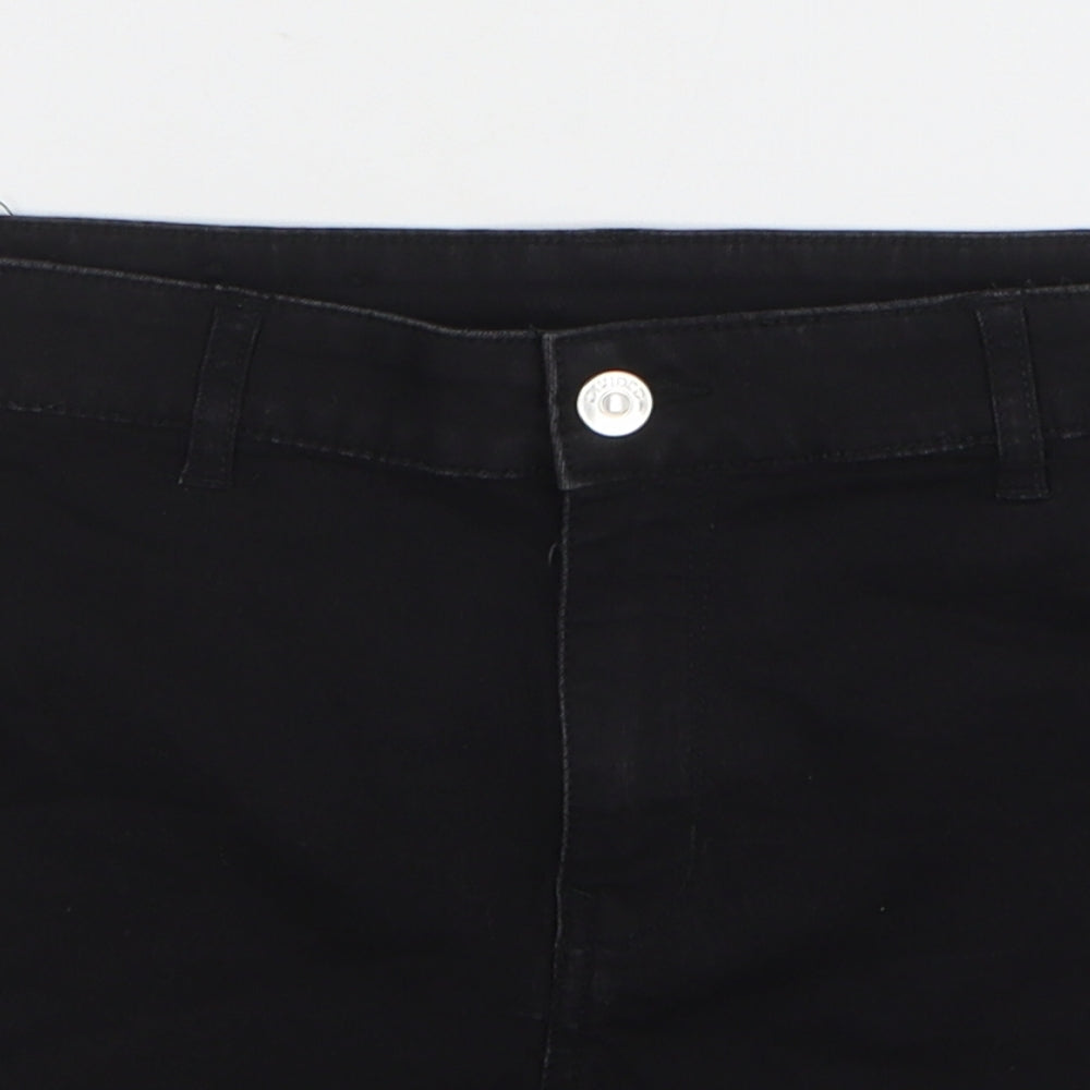 H&M Womens Black Cotton Mom Shorts Size 10 L3 in Regular