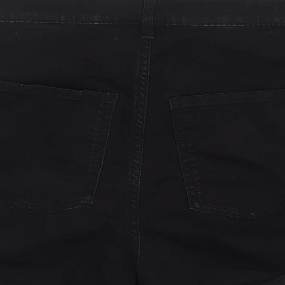 H&M Womens Black Cotton Mom Shorts Size 10 L3 in Regular