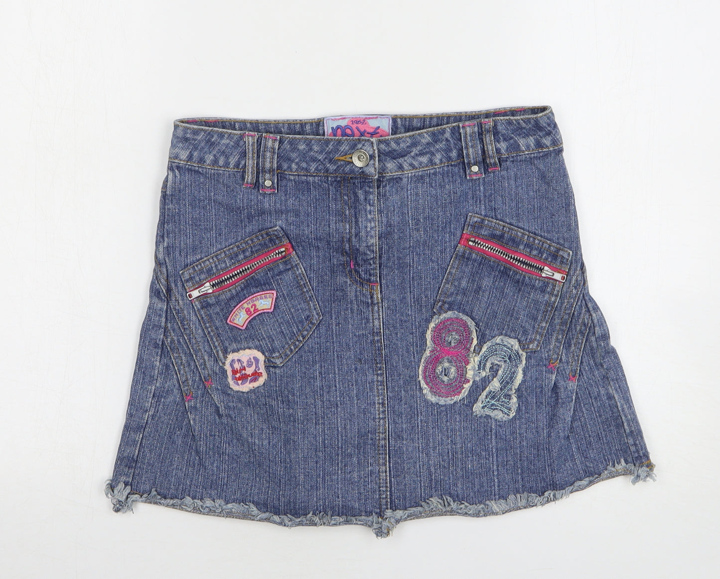 NEXT Girls Blue Cotton A-Line Skirt Size 12 Years Regular