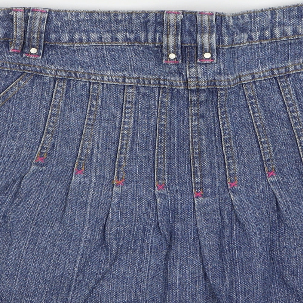 NEXT Girls Blue Cotton A-Line Skirt Size 12 Years Regular