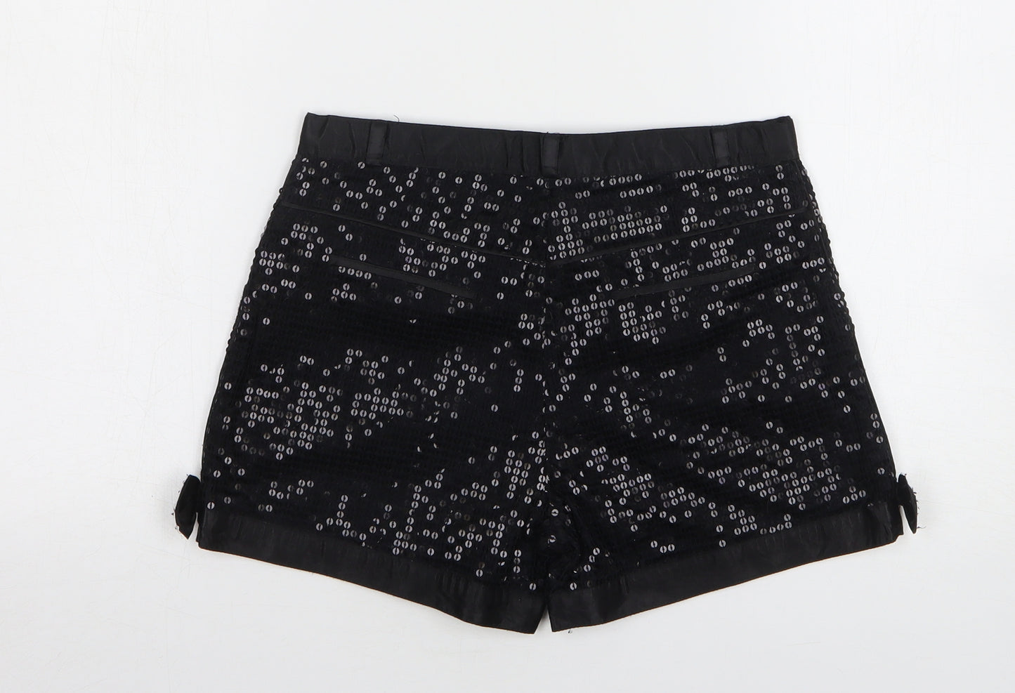 George Girls Black Cotton Mom Shorts Size 11-12 Years Regular