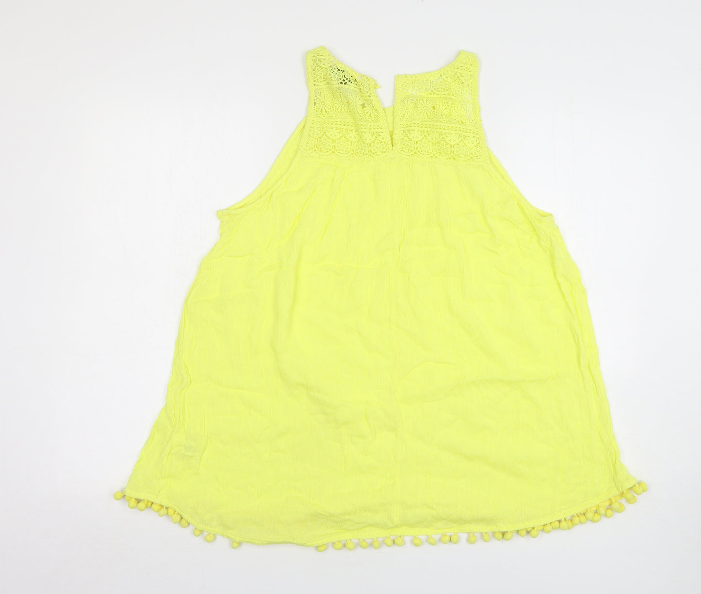 F&F Womens Green Viscose Basic Tank Size 18 Round Neck