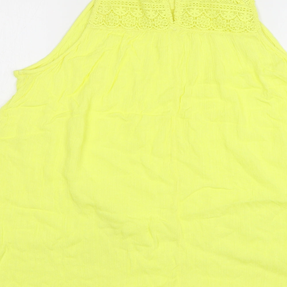 F&F Womens Green Viscose Basic Tank Size 18 Round Neck