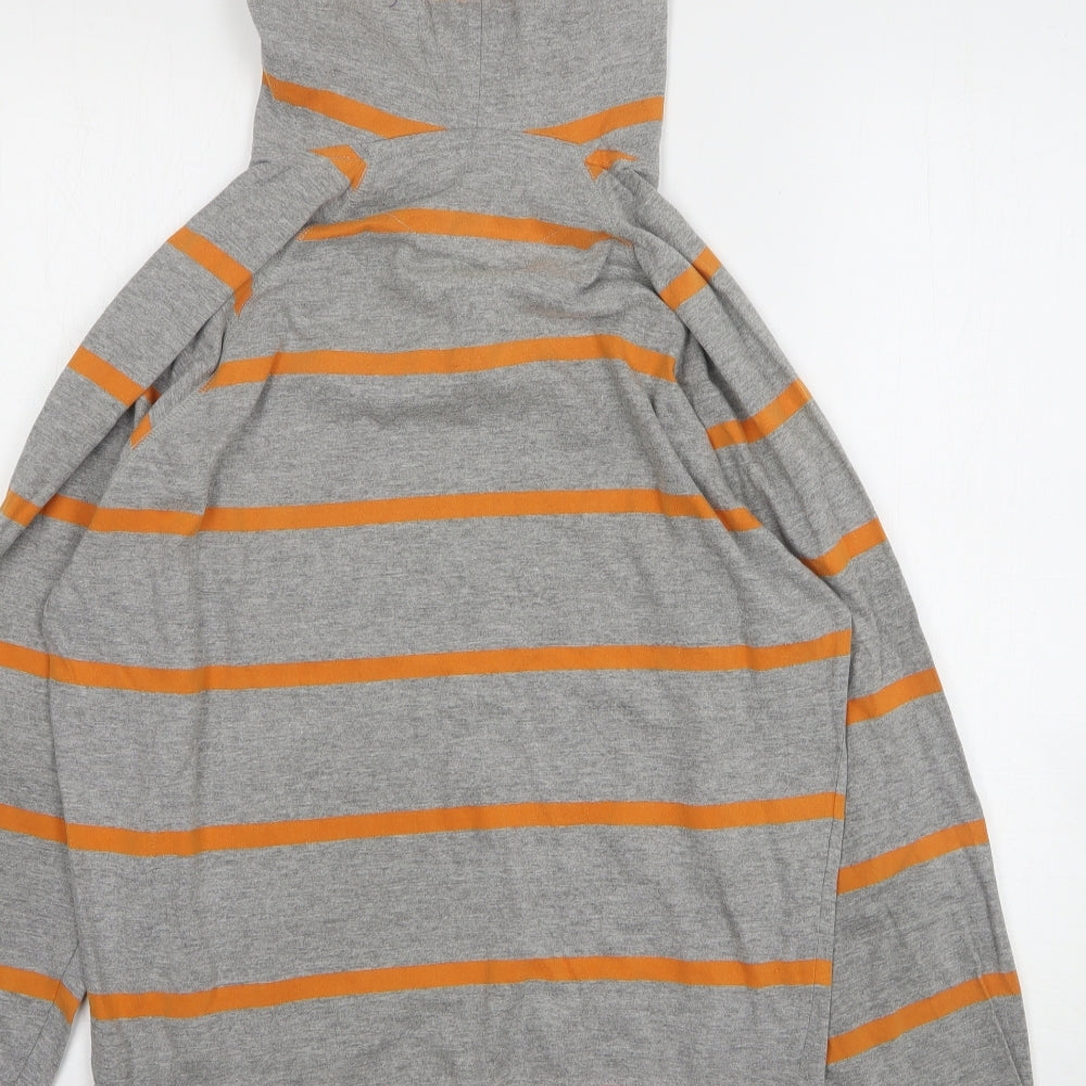 SoulCal&Co Womens Grey Striped Cotton Pullover Hoodie Size M