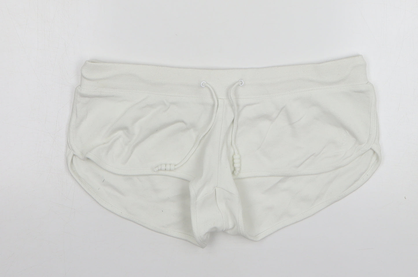Topshop Womens White Cotton Hot Pants Shorts Size 12 L3 in Regular