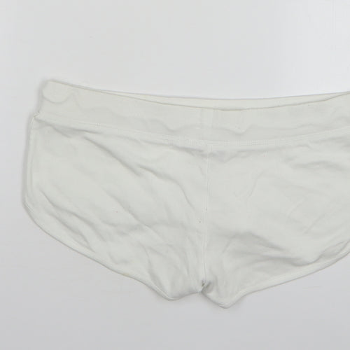 Topshop Womens White Cotton Hot Pants Shorts Size 12 L3 in Regular