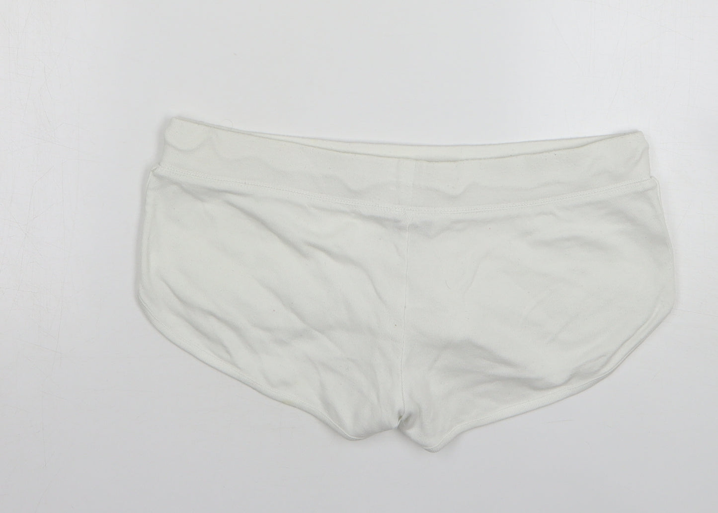 Topshop Womens White Cotton Hot Pants Shorts Size 12 L3 in Regular