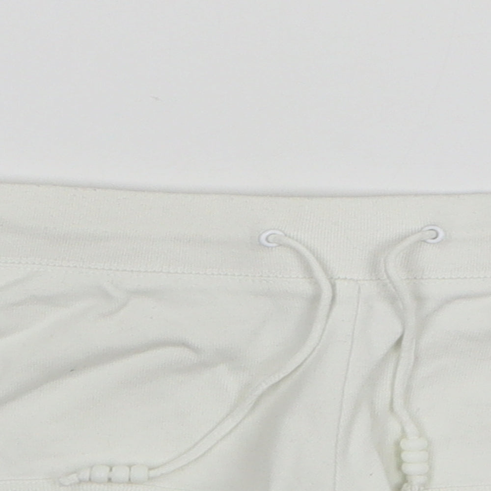 Topshop Womens White Cotton Hot Pants Shorts Size 12 L3 in Regular