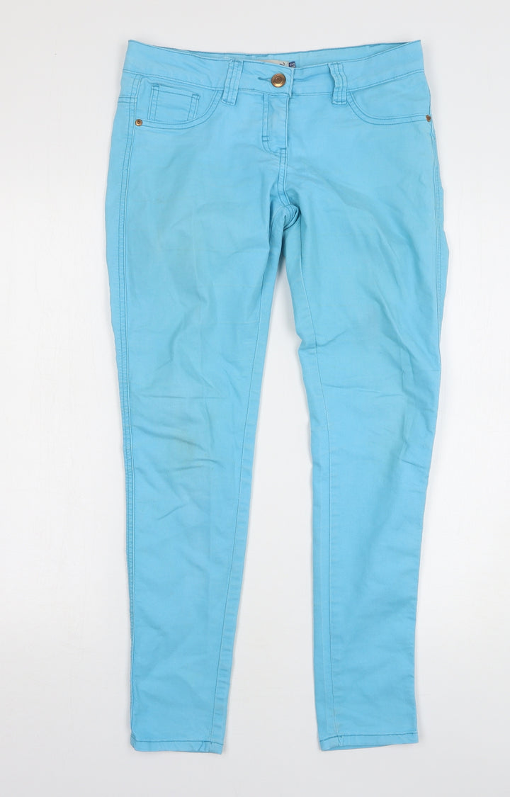 New Look Girls Blue Cotton Skinny Jeans Size 13 Years L29 in Regular