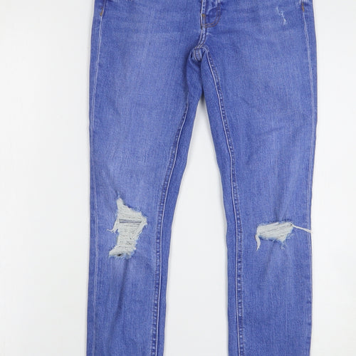 Denim & Co. Womens Blue Cotton Skinny Jeans Size 8 L28 in Regular