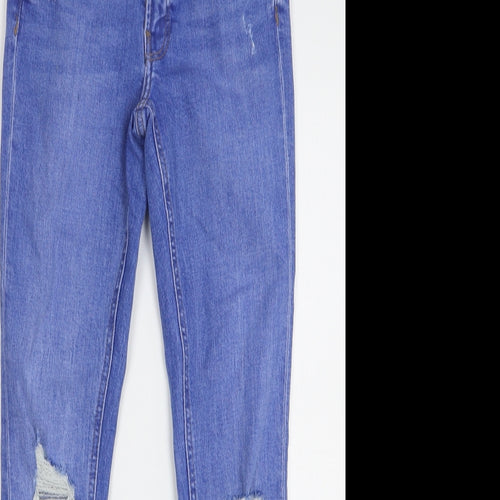 Denim & Co. Womens Blue Cotton Skinny Jeans Size 8 L28 in Regular