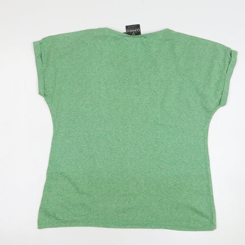 Guinness Womens Green Cotton Basic T-Shirt Size XL Round Neck