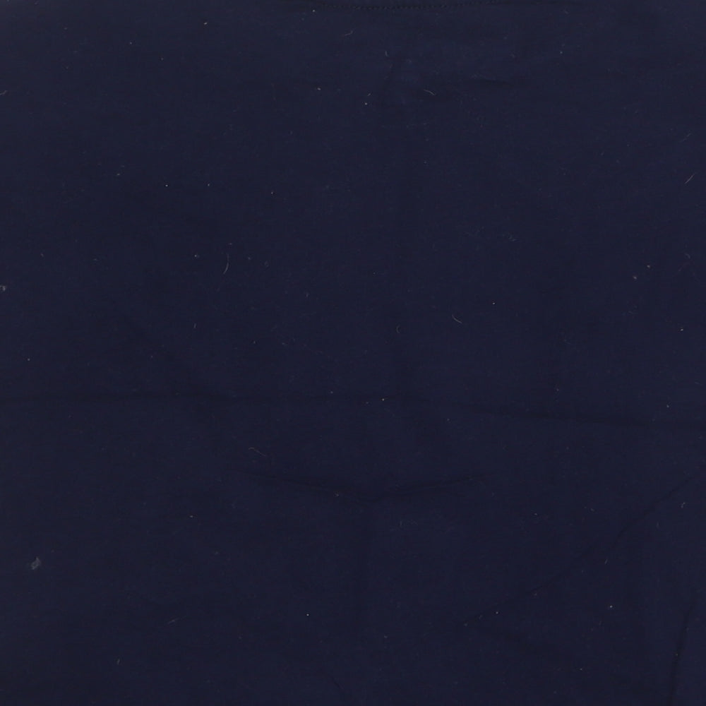Marks and Spencer Girls Blue Cotton Basic T-Shirt Size 8-9 Years Round Neck