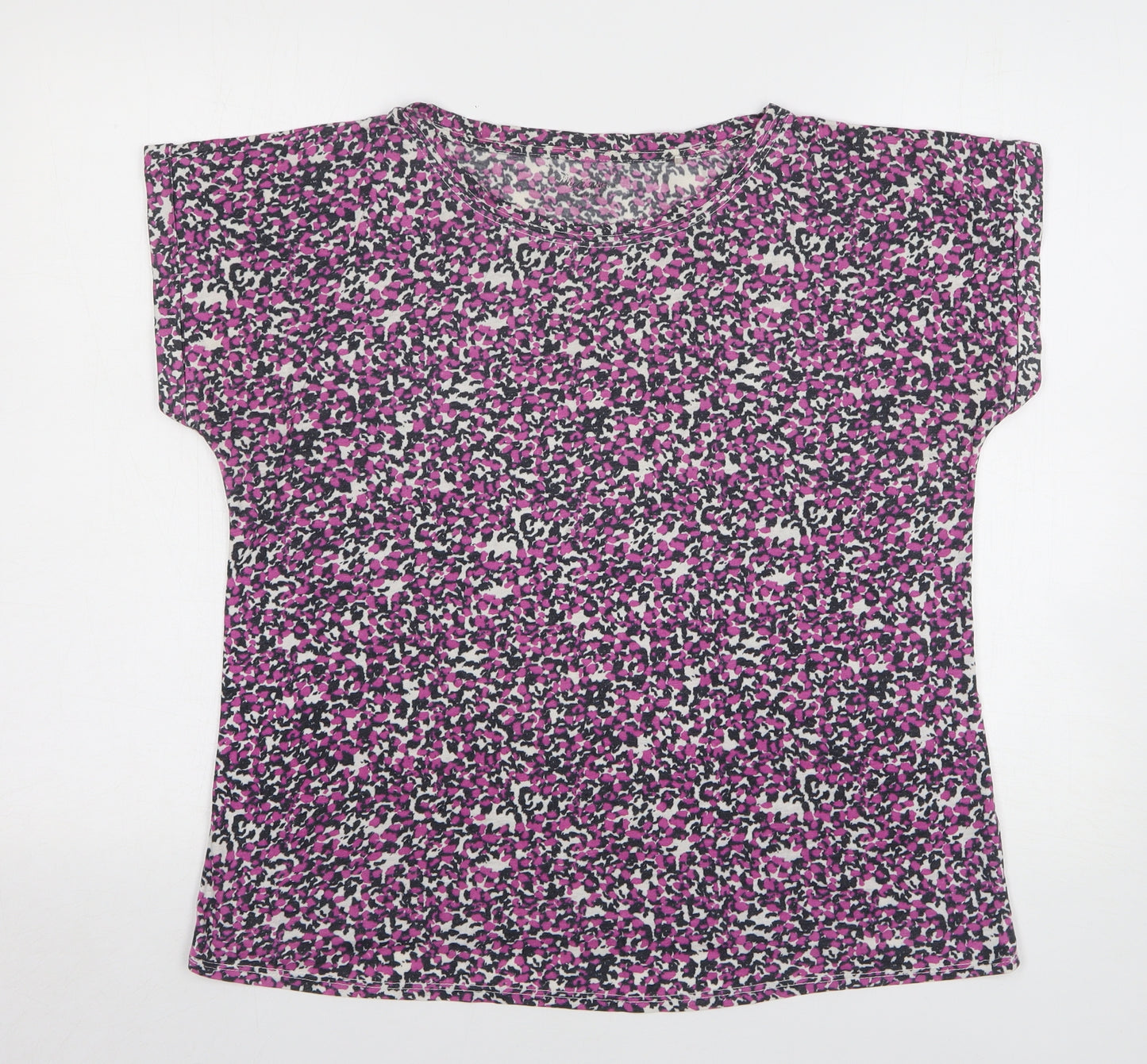 George Womens Multicoloured Animal Print Cotton Basic T-Shirt Size 18 Round Neck