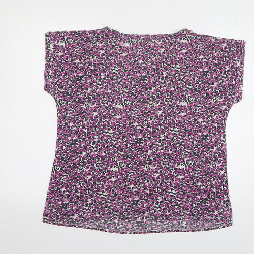 George Womens Multicoloured Animal Print Cotton Basic T-Shirt Size 18 Round Neck