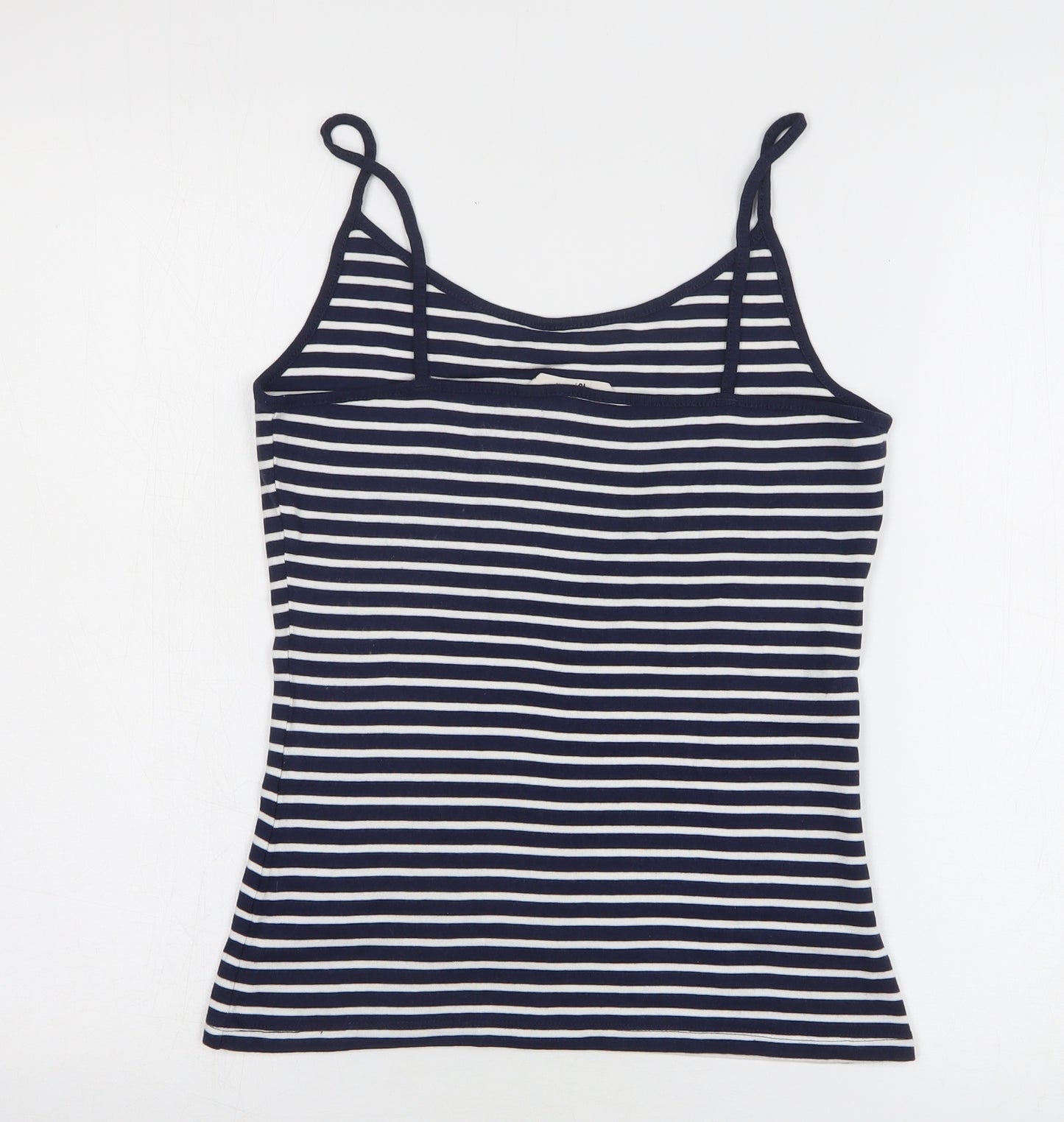 TU Womens Blue Striped Cotton Camisole Tank Size 16 Round Neck
