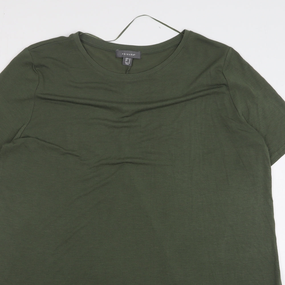 Primark Womens Green Polyester T-Shirt Dress Size 20 Round Neck