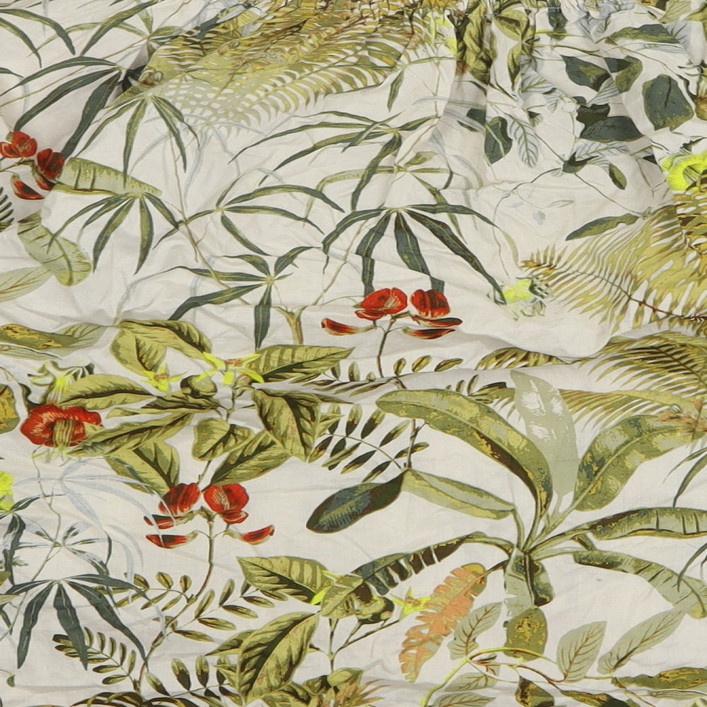 H&M Womens Multicoloured Floral Cotton Basic Blouse Size M Boat Neck