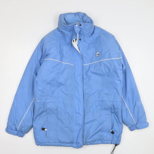 Scanda Womens Blue Rain Coat Coat Size 10 Zip