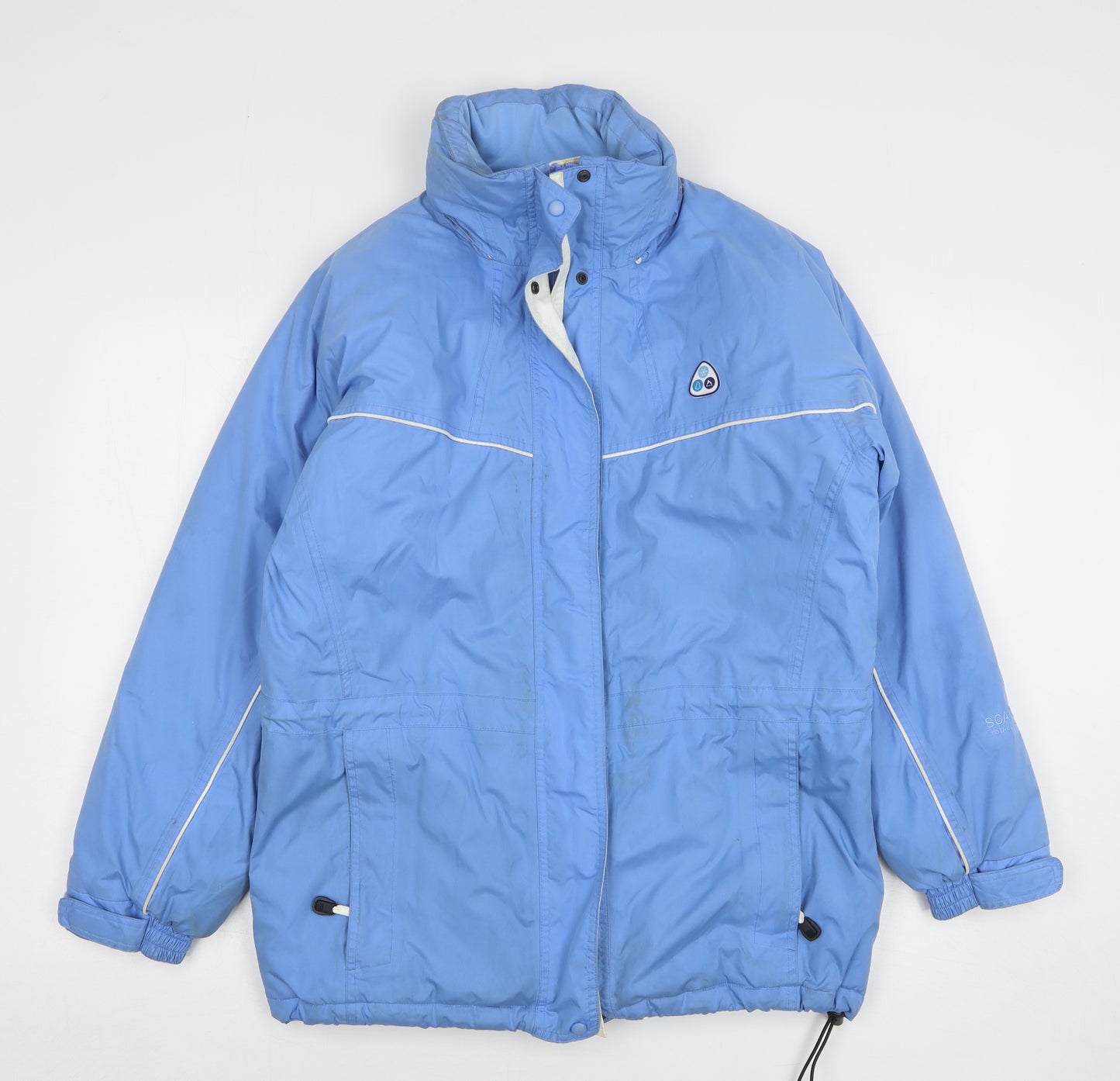 Scanda Womens Blue Rain Coat Coat Size 10 Zip