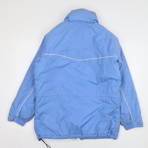 Scanda Womens Blue Rain Coat Coat Size 10 Zip