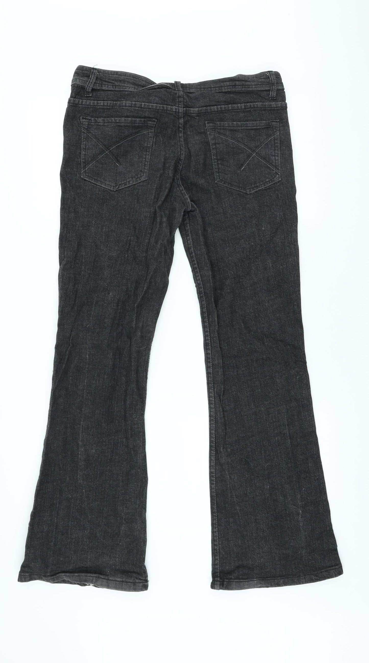 Denim & Co. Womens Grey Cotton Bootcut Jeans Size 14 L30 in Regular