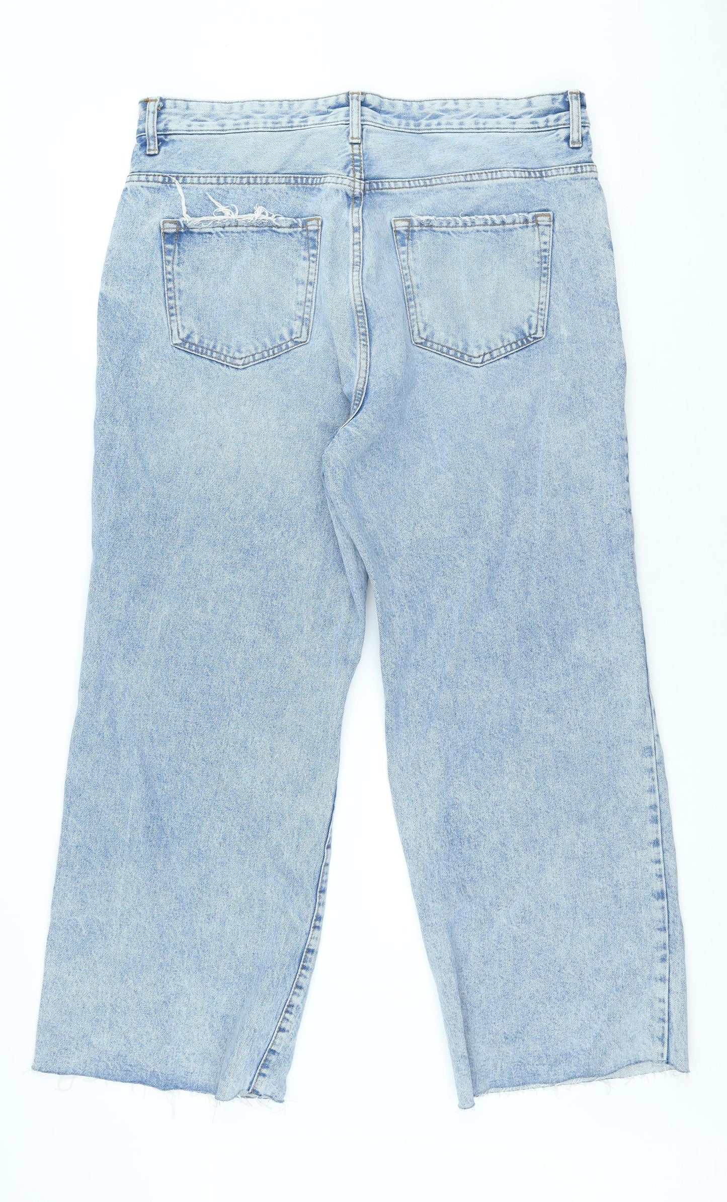 George Womens Blue 100% Cotton Wide-Leg Jeans Size 18 L27 in Regular