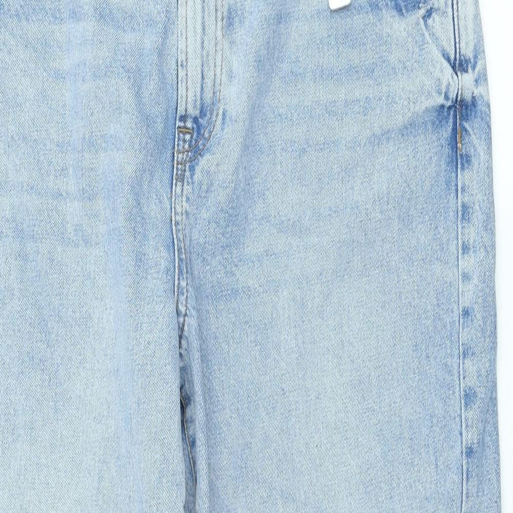 George Womens Blue 100% Cotton Wide-Leg Jeans Size 18 L27 in Regular