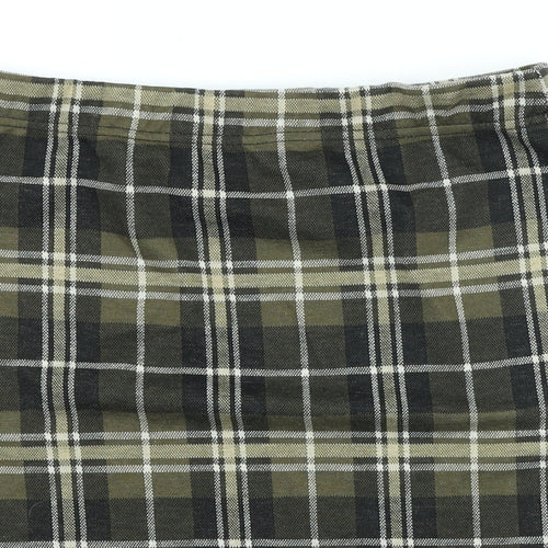 Select Womens Green Plaid Polyester Straight & Pencil Skirt Size 12
