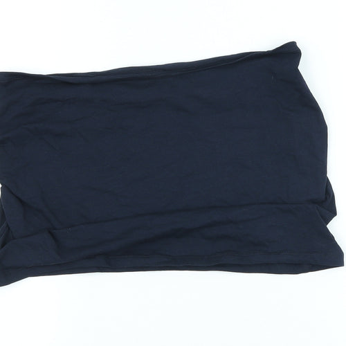 ESMARA Womens Blue Cotton Basic T-Shirt Size L Off the Shoulder
