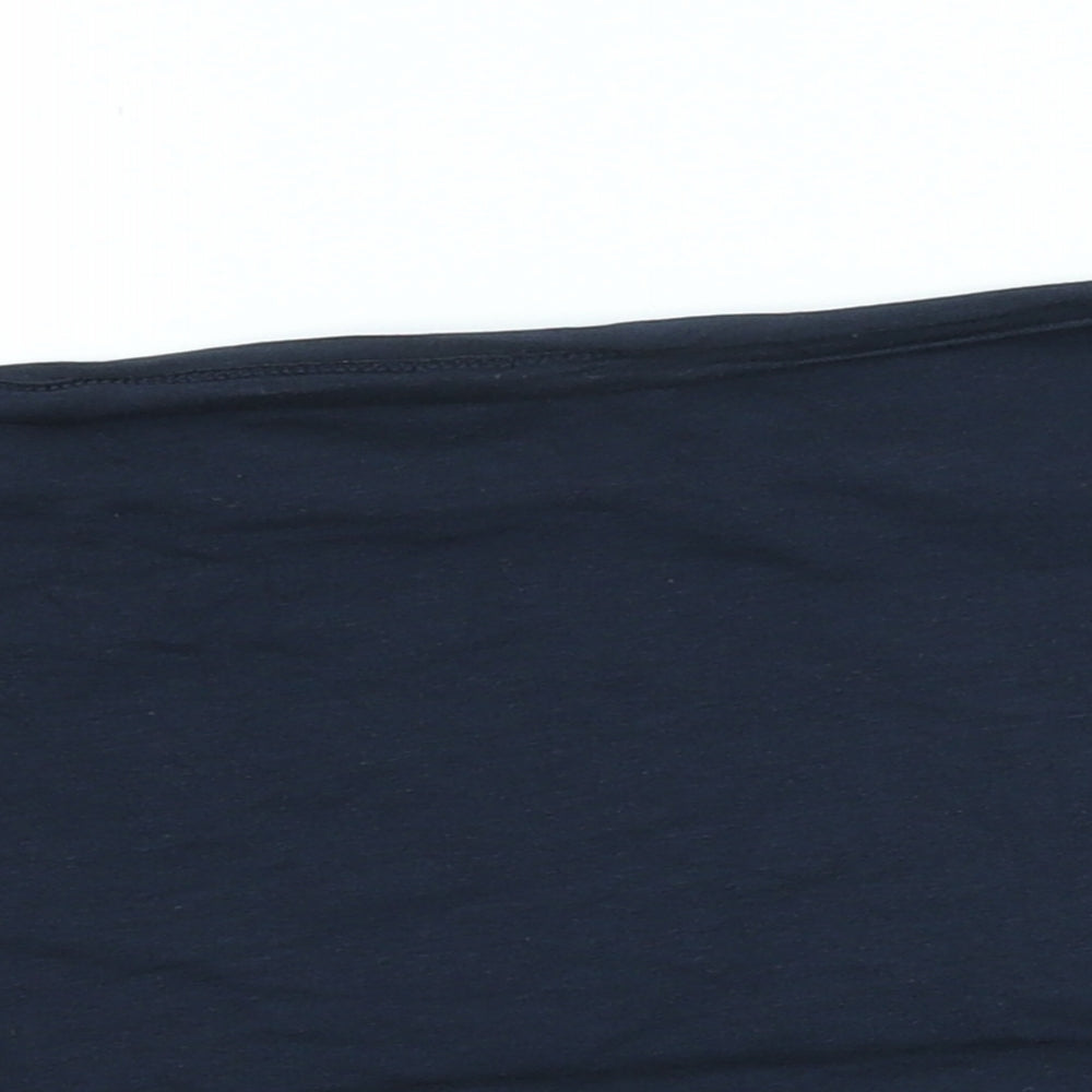 ESMARA Womens Blue Cotton Basic T-Shirt Size L Off the Shoulder