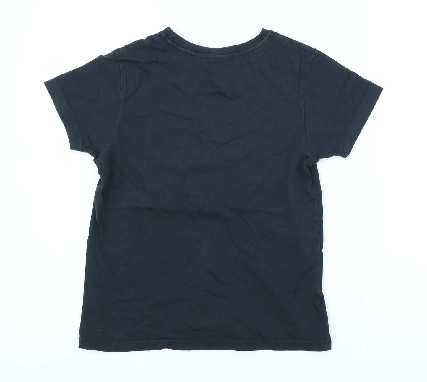 Primark Boys Blue 100% Cotton Pullover T-Shirt Size 9-10 Years Crew Neck