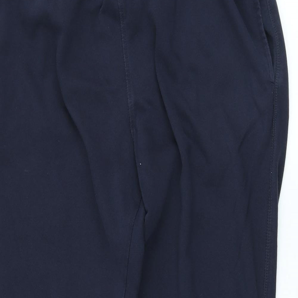Marks and Spencer Mens Blue Cotton Jogger Trousers Size M L28 in Regular