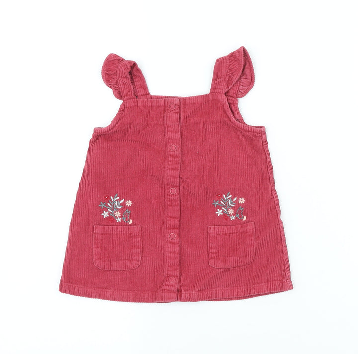 George Girls Pink Cotton A-Line Size 3-6 Months Square Neck
