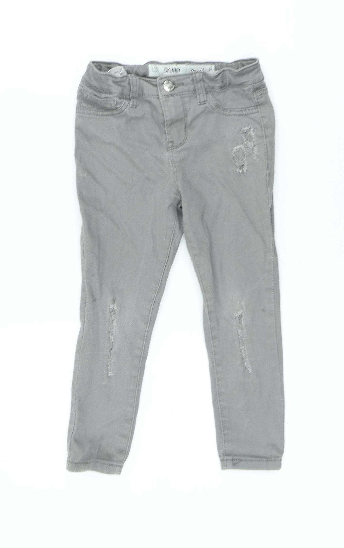 Denim & Co. Boys Grey Cotton Skinny Jeans Size 4-5 Years Slim