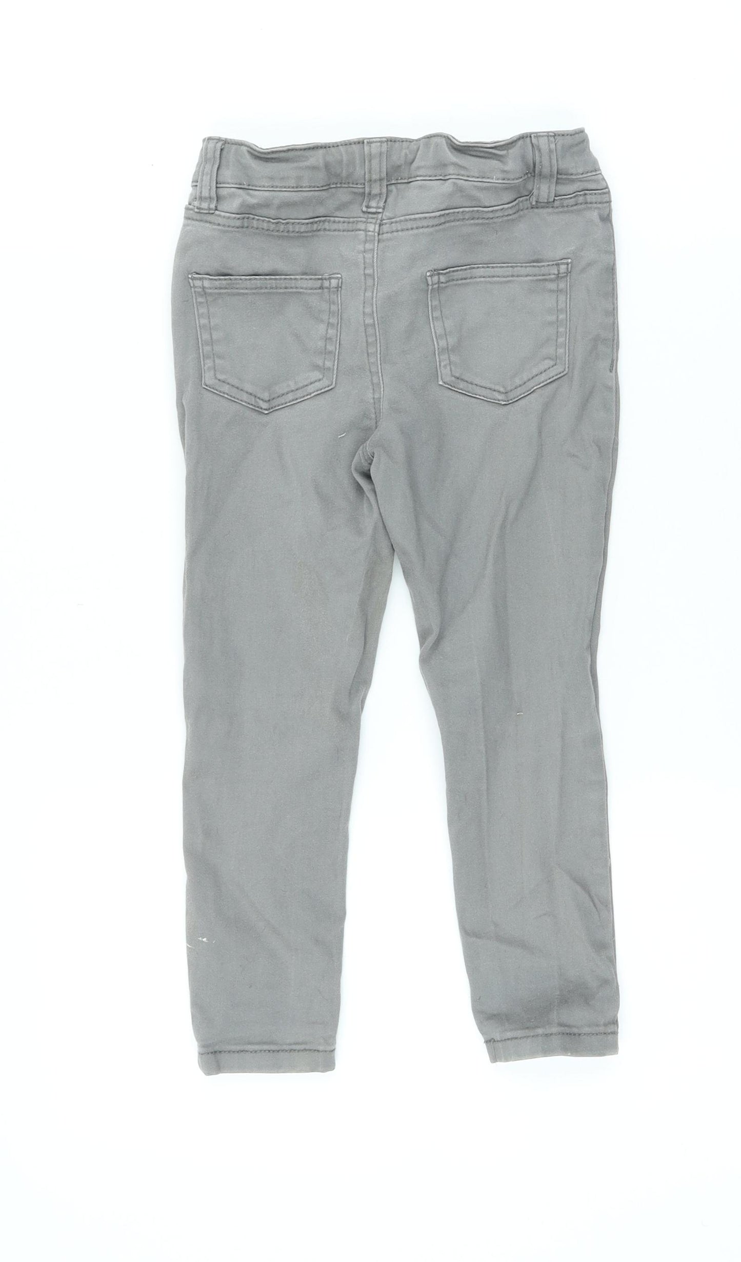 Denim & Co. Boys Grey Cotton Skinny Jeans Size 4-5 Years Slim