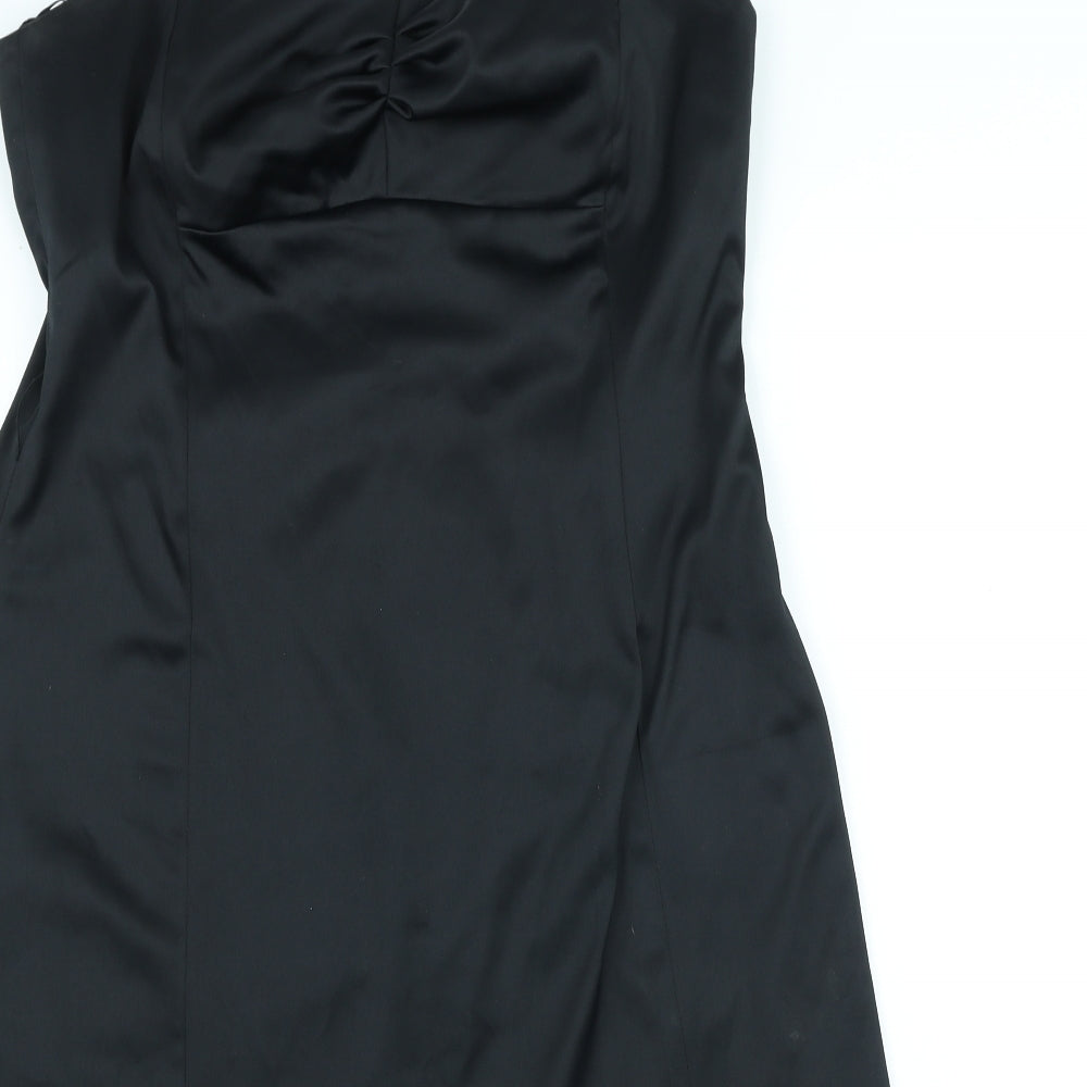 AMARANTO Womens Black Polyester A-Line Size 16 Sweetheart