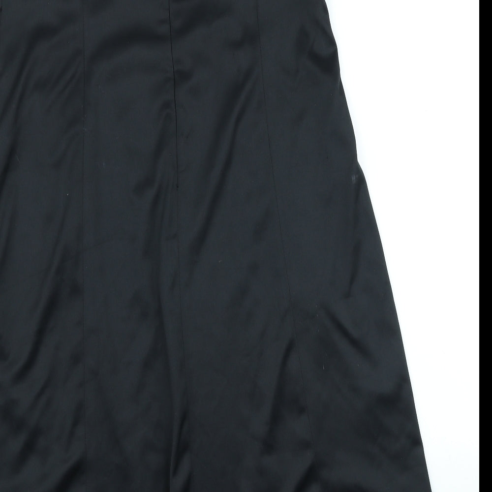 AMARANTO Womens Black Polyester A-Line Size 16 Sweetheart