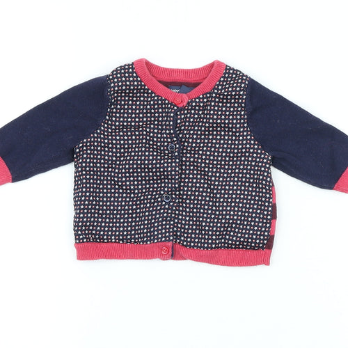 BabyGap Girls Multicoloured Geometric Cotton Cardigan Jumper Size 0-3 Months