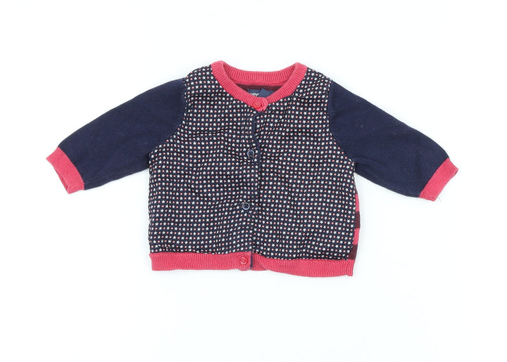 BabyGap Girls Multicoloured Geometric Cotton Cardigan Jumper Size 0-3 Months