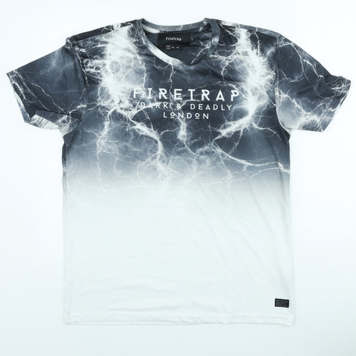 Firetrap Mens Multicoloured Polyester T-Shirt Size L Crew Neck