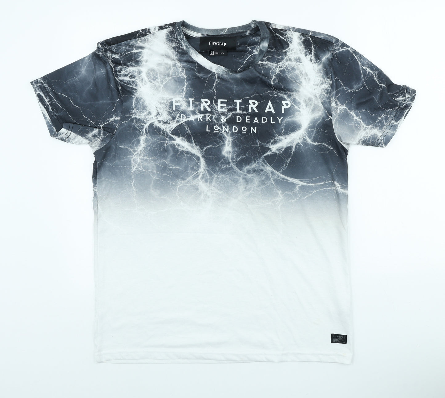 Firetrap Mens Multicoloured Polyester T-Shirt Size L Crew Neck