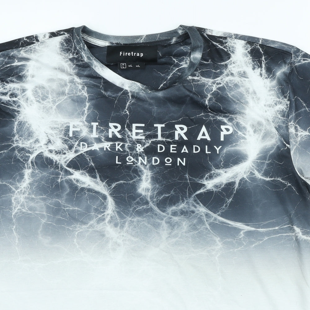 Firetrap Mens Multicoloured Polyester T-Shirt Size L Crew Neck