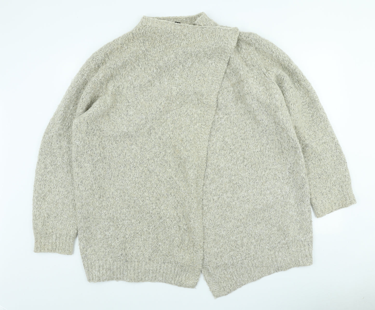 Atmosphere Womens Beige High Neck Acrylic Cardigan Jumper Size XL