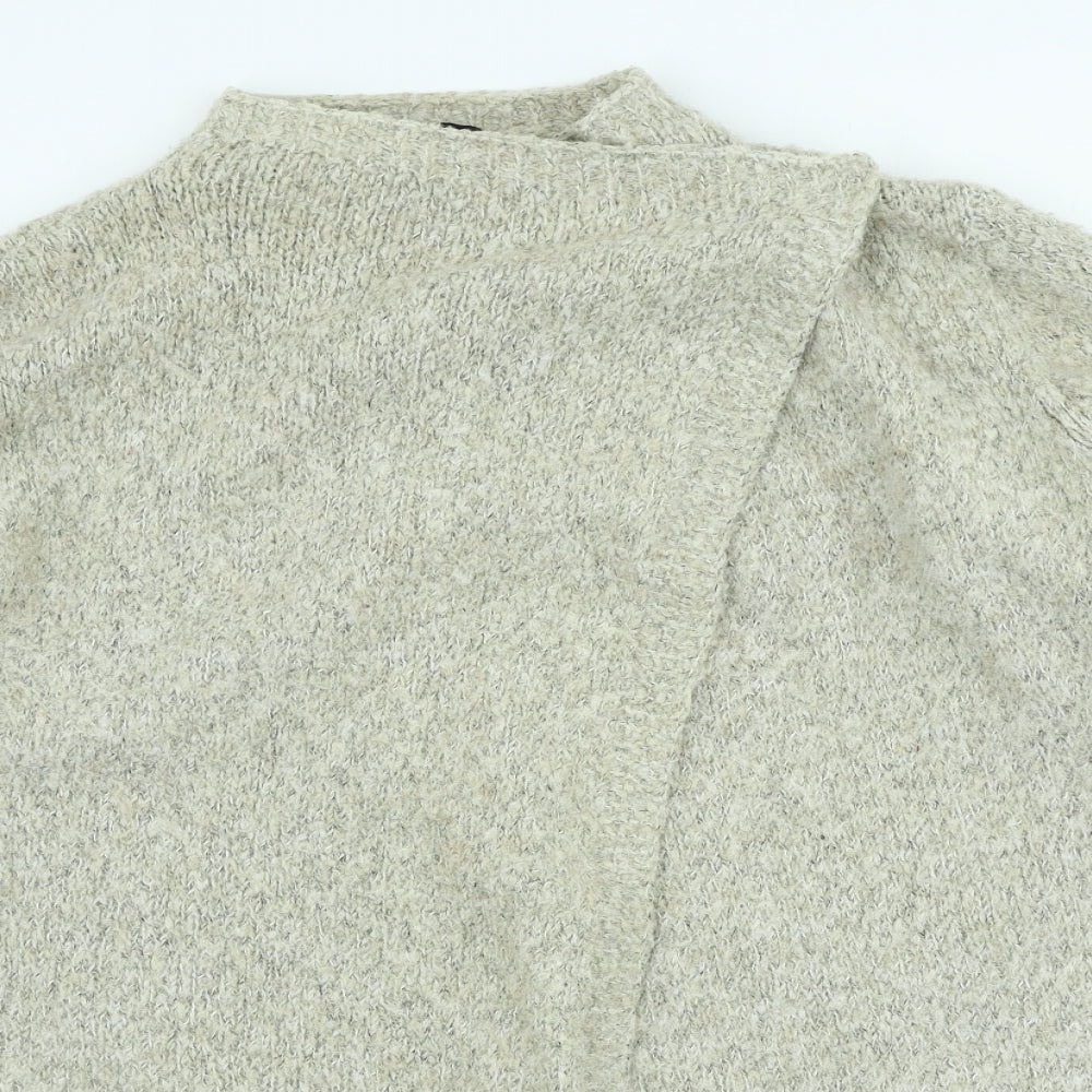 Atmosphere Womens Beige High Neck Acrylic Cardigan Jumper Size XL
