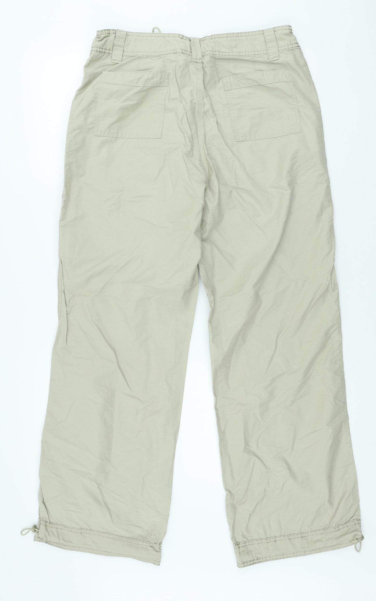 NEXT Womens Beige Cotton Chino Trousers Size 14 L29 in Regular