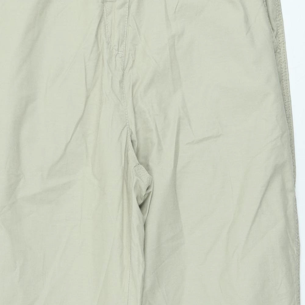 NEXT Womens Beige Cotton Chino Trousers Size 14 L29 in Regular