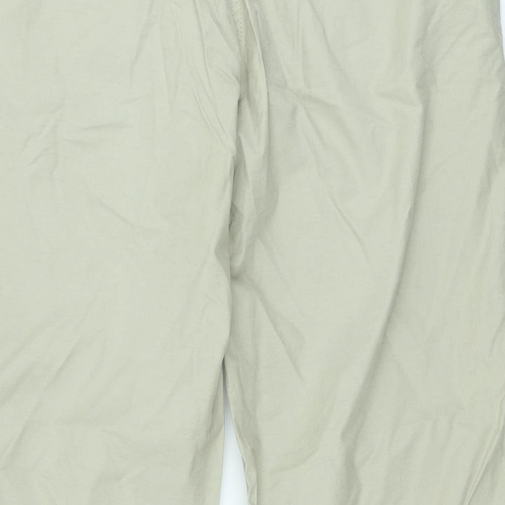 NEXT Womens Beige Cotton Chino Trousers Size 14 L29 in Regular
