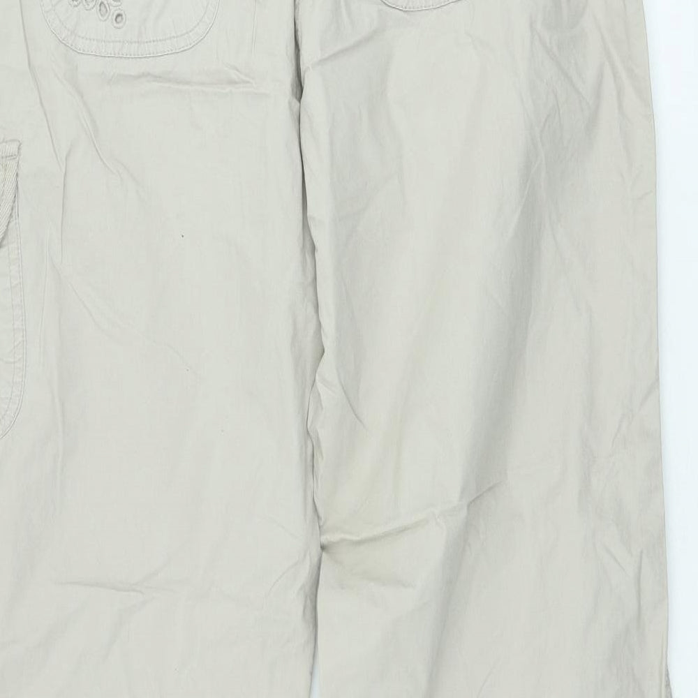 Moda Womens Beige Cotton Chino Trousers Size 14 L29 in Regular
