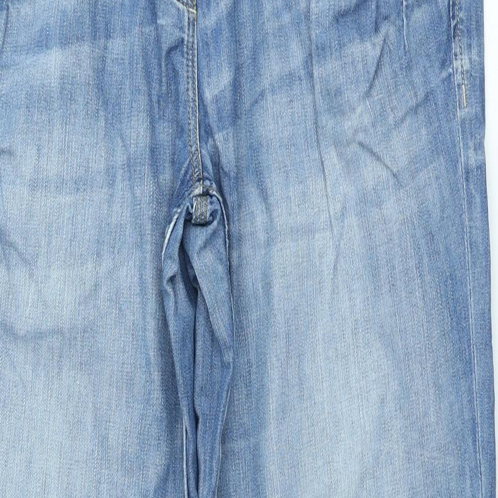 MANTARAY PRODUCTS Womens Blue Cotton Carpenter Trousers Size 14 L28 in Regular